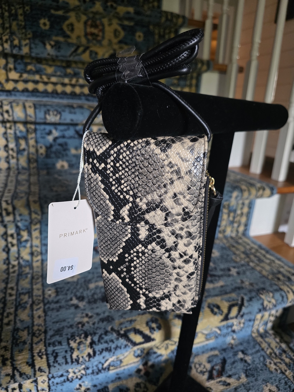 Primark Black & Cream Snake-Effect Crossbody Bag